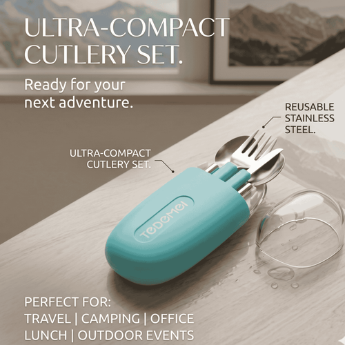 Portable Stainless Steel Travel Cutlery Set with Case