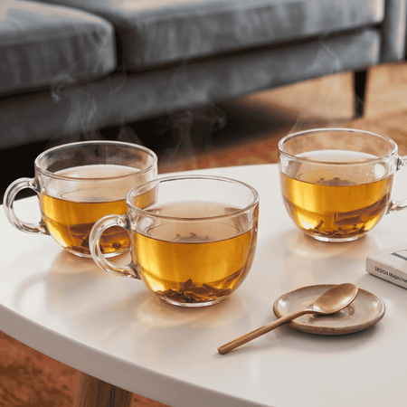 Transparent Premium Clear Glass Coffee Cups Set of 2