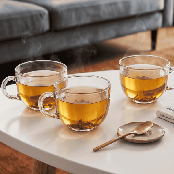Transparent Premium Clear Glass Coffee Cups Set of 2