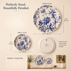 Blue and White Botanical Wall Plate Set – Decorative Ceramic Art Set of 2