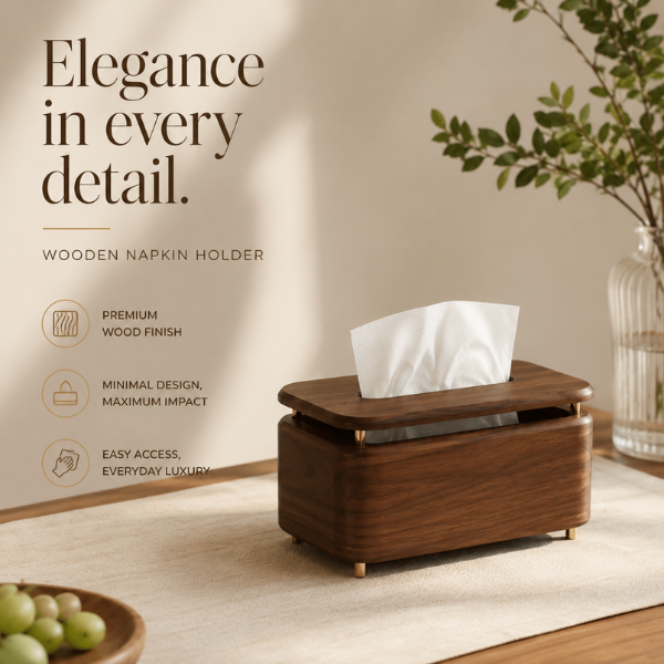 Etta Wooden Napkin Holder for Dining Table