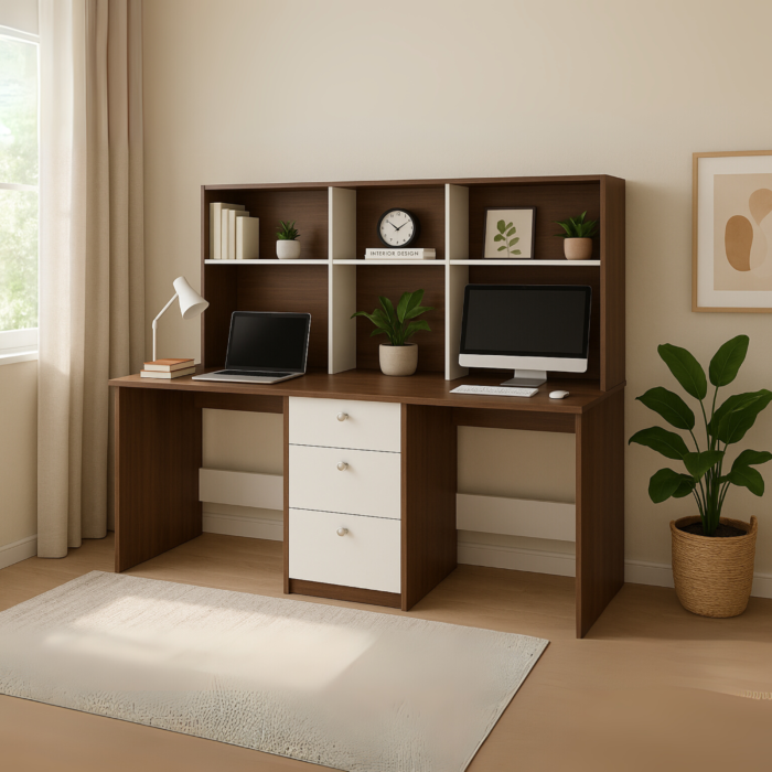 Modra Workstation with Metal Frame & Storage
