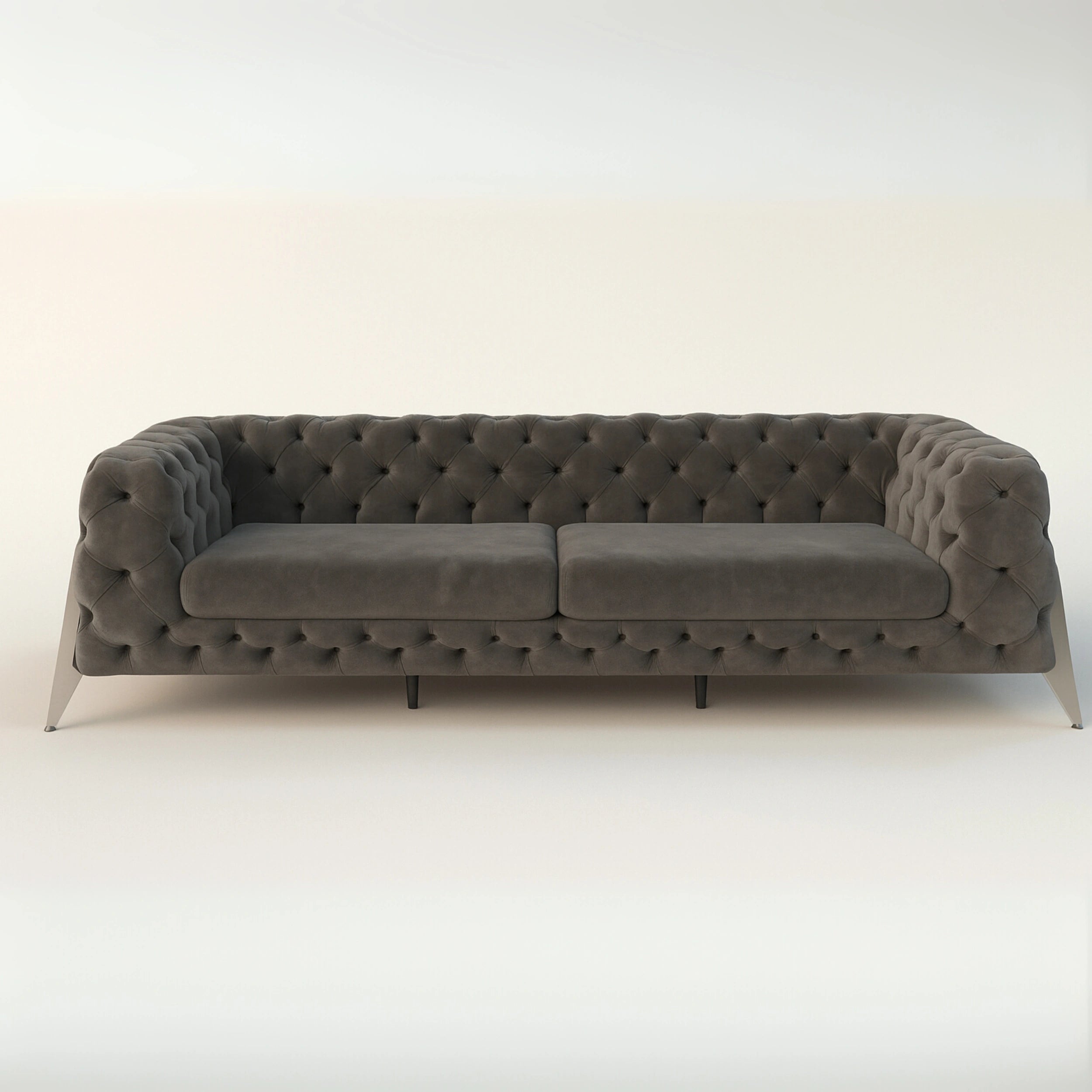 Niva Roll Sofa Modern Curved Upholstered Living Room Sofa