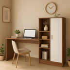 Quill Study Table with Storage Shelves