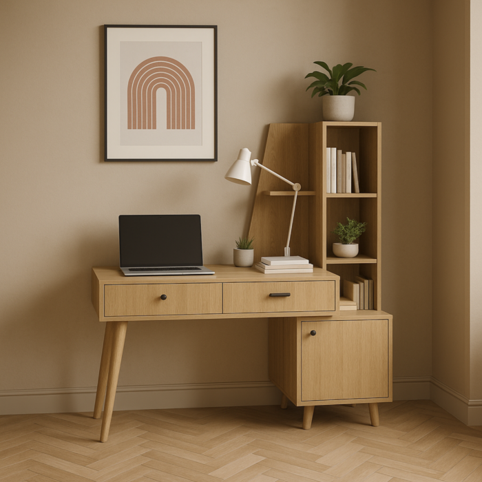Prism Workstation with Storage Shelves