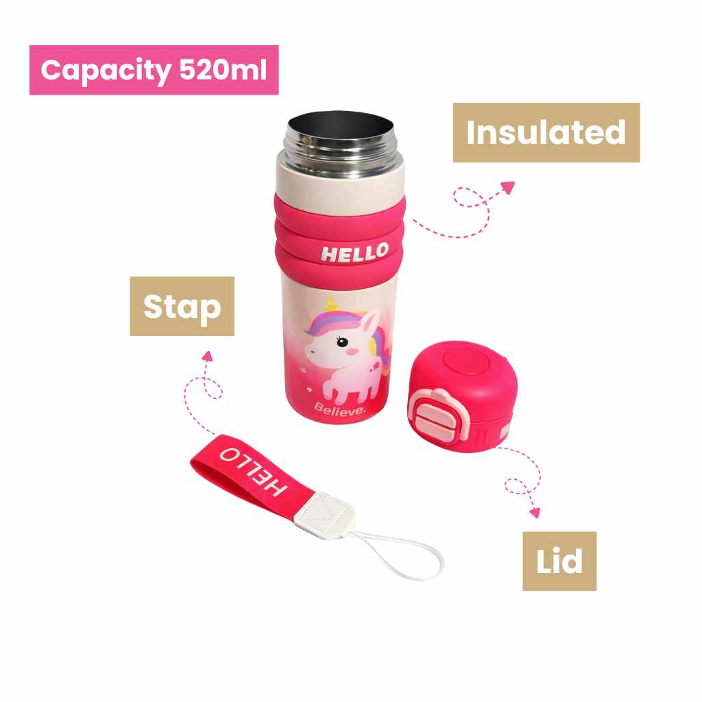 Unicorn Kids Water Bottle – Leak-Proof, BPA-Free, & Easy-Grip Design for School and Play