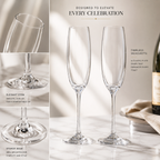 Elegant Crystal-Clear Champagne Flutes – Set of 6 Sparking Wine Glasses