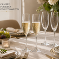 Elegant Crystal-Clear Champagne Flutes – Set of 6 Sparking Wine Glasses