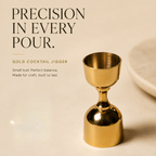 Gold FInish Stainless Steel Cocktail Jigger – Dual Spirit Measure for Home Bar