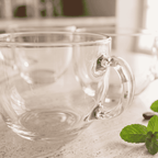 Transparent Premium Clear Glass Coffee Cups Set of 2