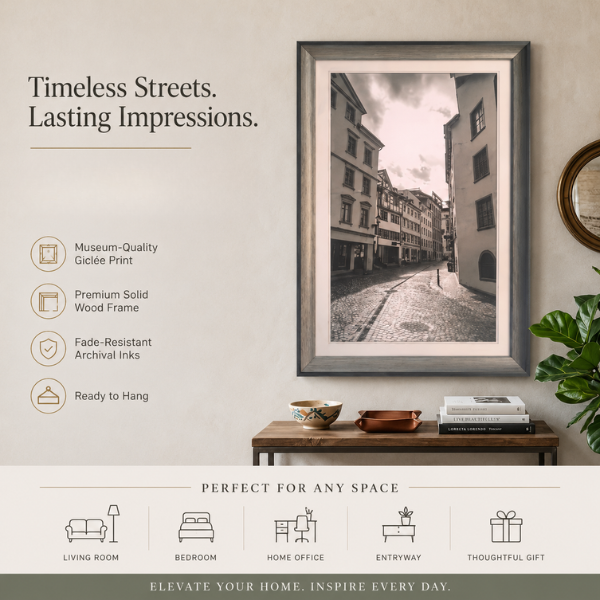 Old Town Walk Wall Art for Living Room & Bedroom Decor