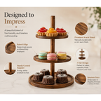 Wooden Cupcake & Dessert Serving Stand - 3-Tier Cake Stand