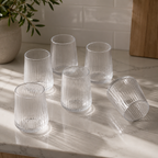 Rippleline Juice Glass Set – Textured Modern Drinkware Set of 6