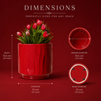 Crimson Glow Ceramic Decorative Vase - Medium Size