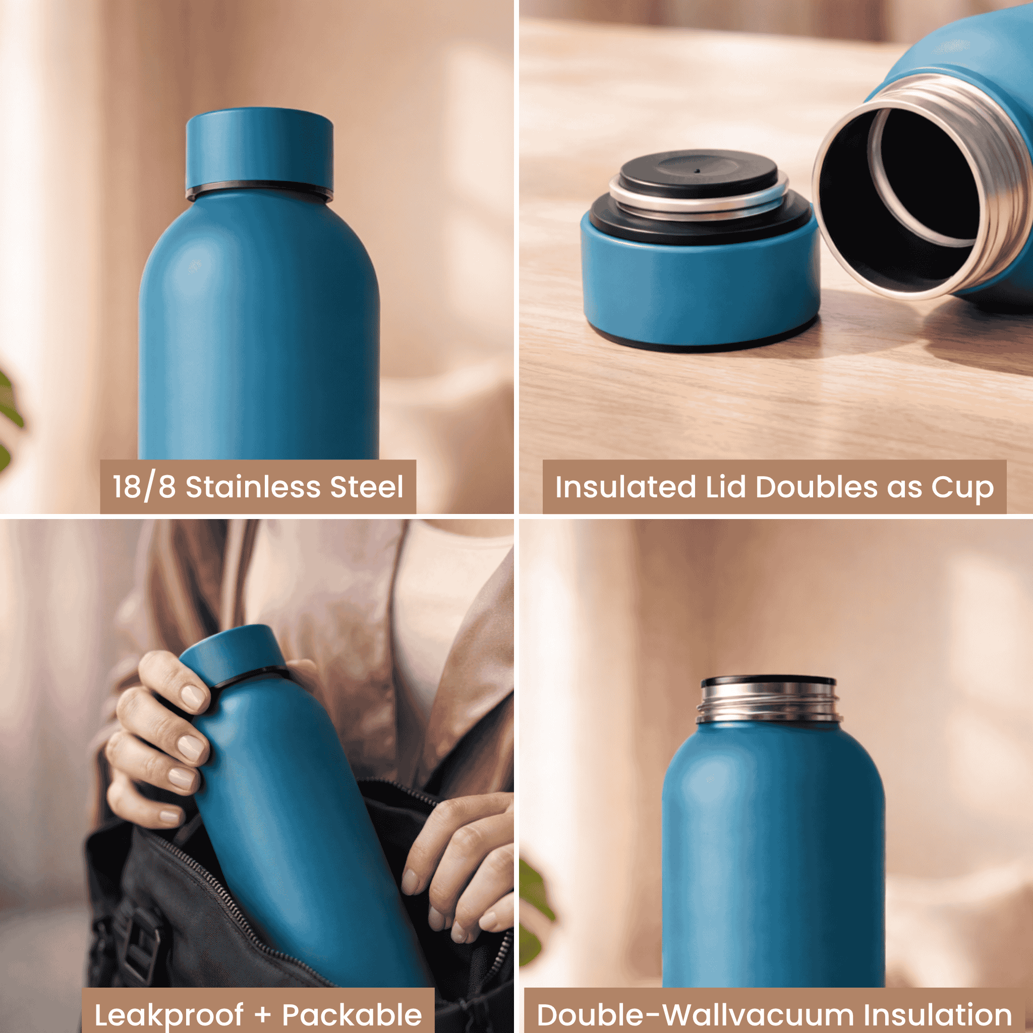 Insulated Stainless Steel Water Bottle (500ml) | Hot & Cold Vacuum Flask upto 18 hrs