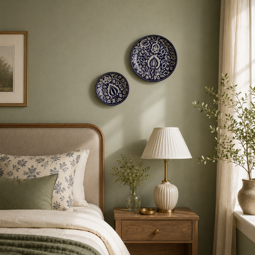 Hand Painted Style Moroccan Floral Wall Art – Large & Small Set of 2