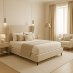 Zeriphine Modern King Size Bed With Upholstered Headboard
