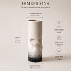 Eternal Loop Vase - Crushed Paper Bag Style Ceramic Vase Cream & Black