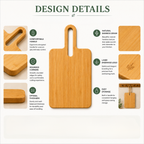 Wooden Bamboo Chopping Board with Long Loop Handle