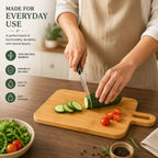 Wooden Bamboo Chopping Board with Long Loop Handle