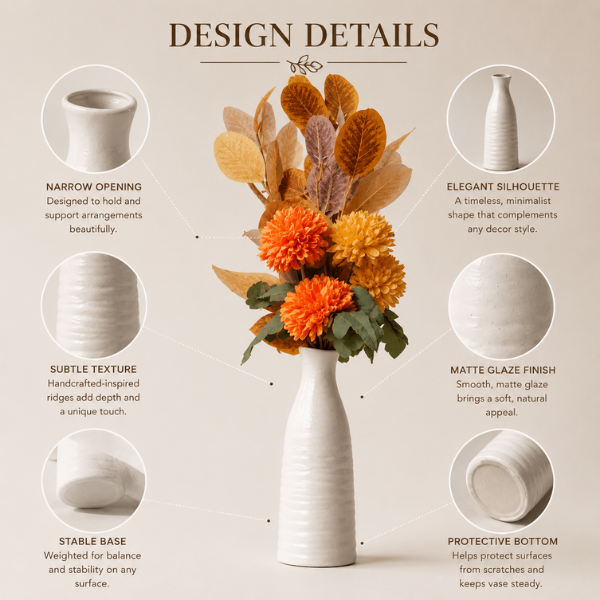 Ivory Bloom Stem Vase