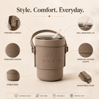Slate Wander Travel Coffee Mug with Handle & Straw