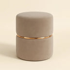 Sandstone Ottoman Stool Upholstered Accent Seating Footrest