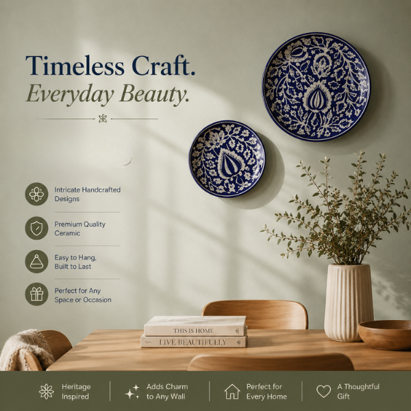 Hand Painted Style Moroccan Floral Wall Art – Large & Small Set of 2
