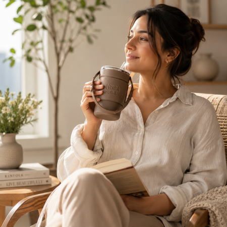 Slate Wander Travel Coffee Mug with Handle & Straw