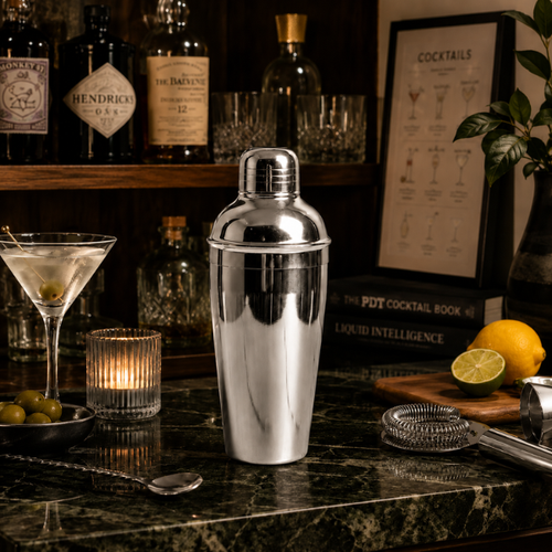 Silver Frost Cocktail Shaker | Stainless Steel Bar Shaker for Cocktails & Mocktails