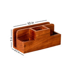 Wooden Cutlery Stand with Napkin Holder | Design for Table-3-Compartment