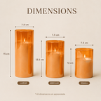 Eterna Light Modern Glass Candle Sleeves for Flameless LED Pillars - Set of 3