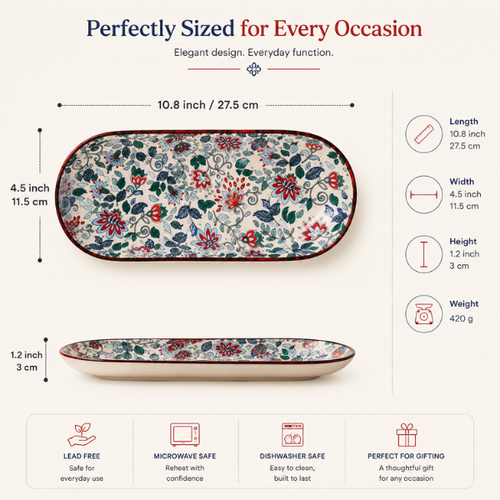 Oakline Wooden Serving Platter | Premium Snack, Bread & Cheese Serving Tray
