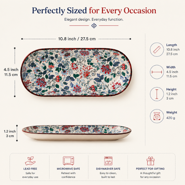 Oakline Wooden Serving Platter | Premium Snack, Bread & Cheese Serving Tray