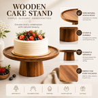 Wooden Cake Stand | Pedestal Stand for Cakes & Desserts