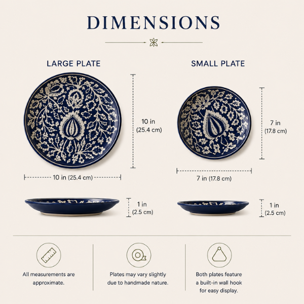Hand Painted Style Moroccan Floral Wall Art – Large & Small Set of 2