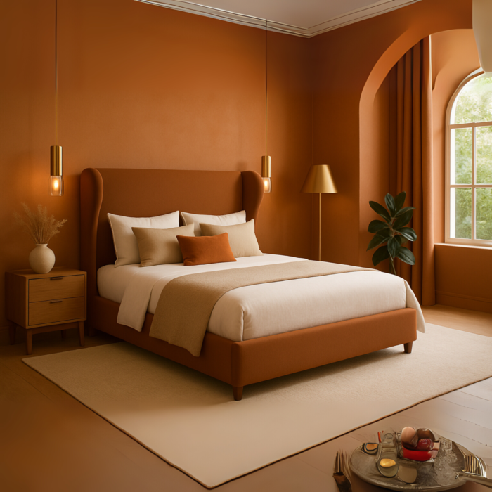 Zeriphine Modern King Size Bed With Upholstered Headboard
