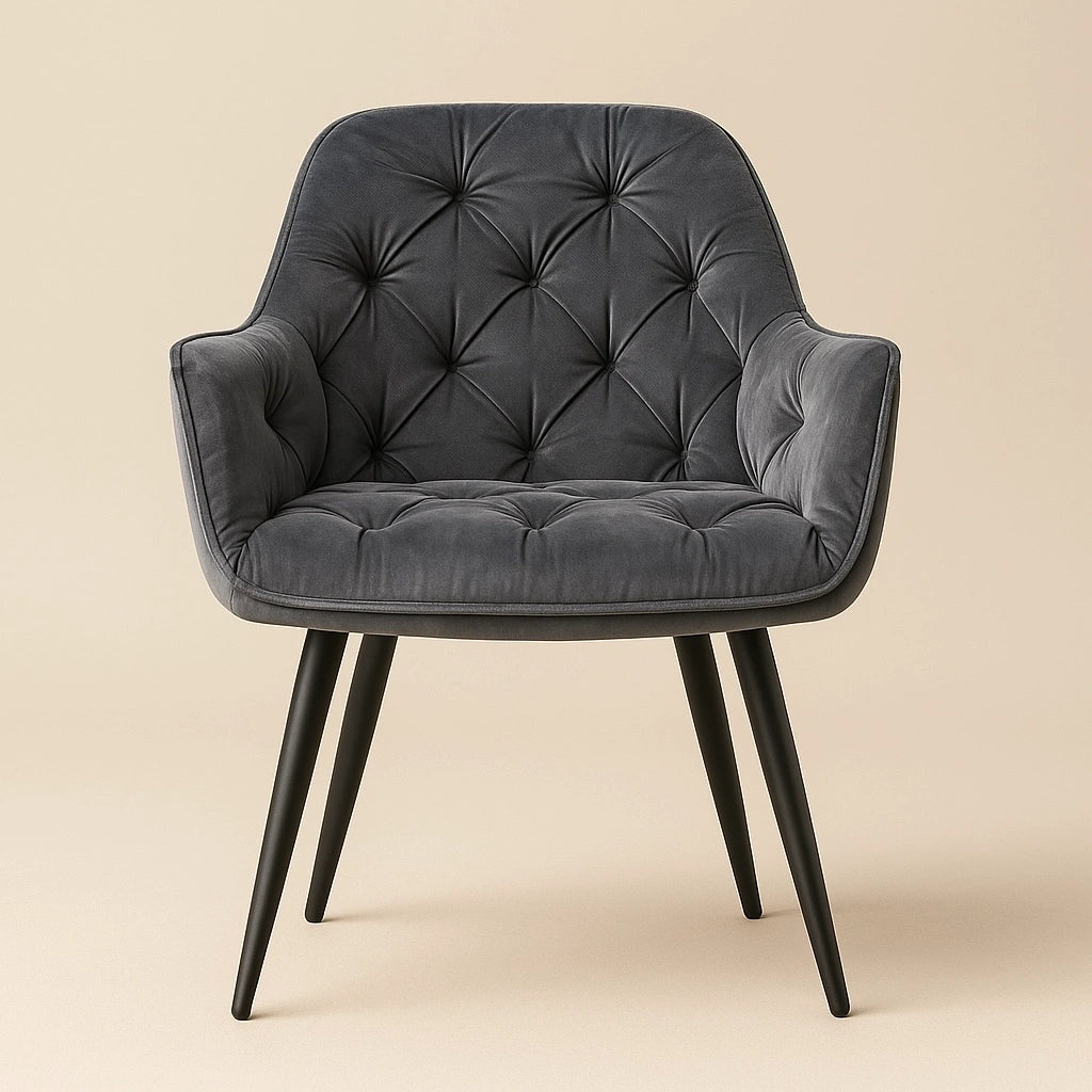 Tufted Upholstered Dining Chair with Wooden Legs
