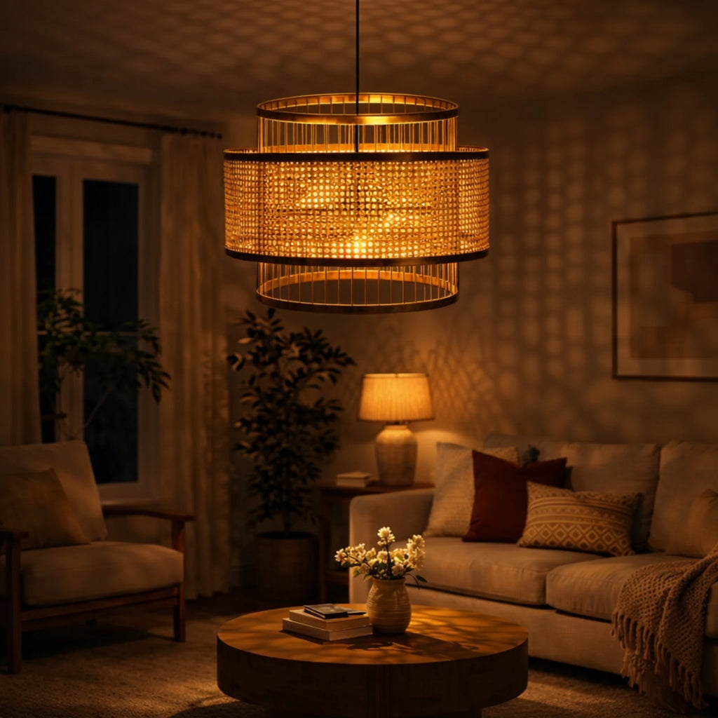 Veranda Tiered Bamboo Pendant Ceiling Light