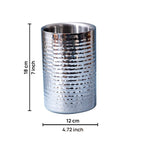 Silver Wine Bottle Cooler | Insulated Double-Walled Wine Chiller