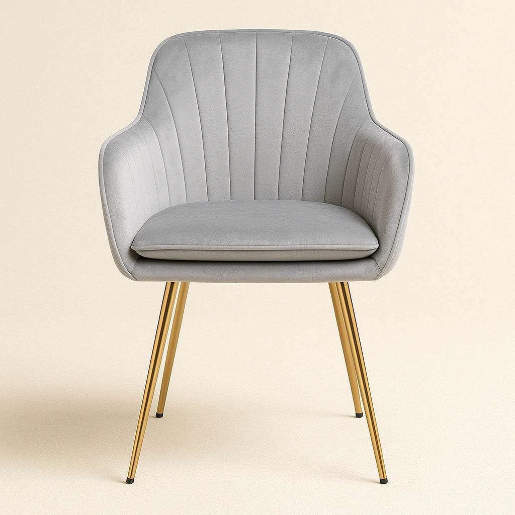 Astra Velvet Accent Chair with Gold Metal Legs