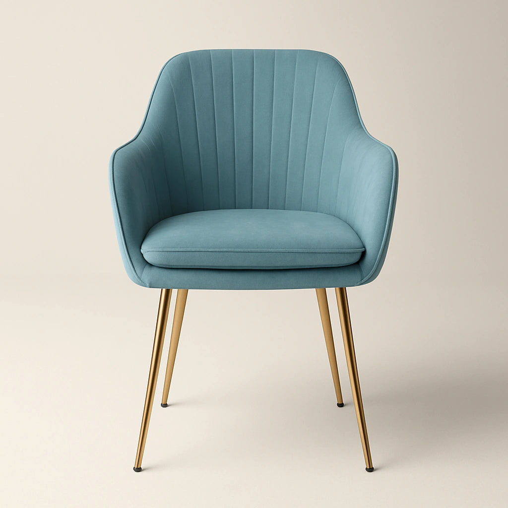 Astra Velvet Accent Chair with Gold Metal Legs