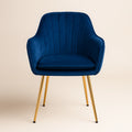 Astra Velvet Accent Chair with Gold Metal Legs