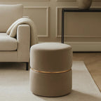 Sandstone Ottoman Stool Upholstered Accent Seating Footrest