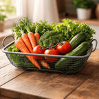 Stainless Steel Mesh Basket for Fruits & Vegetables with Handles | Washing & Draining Tray