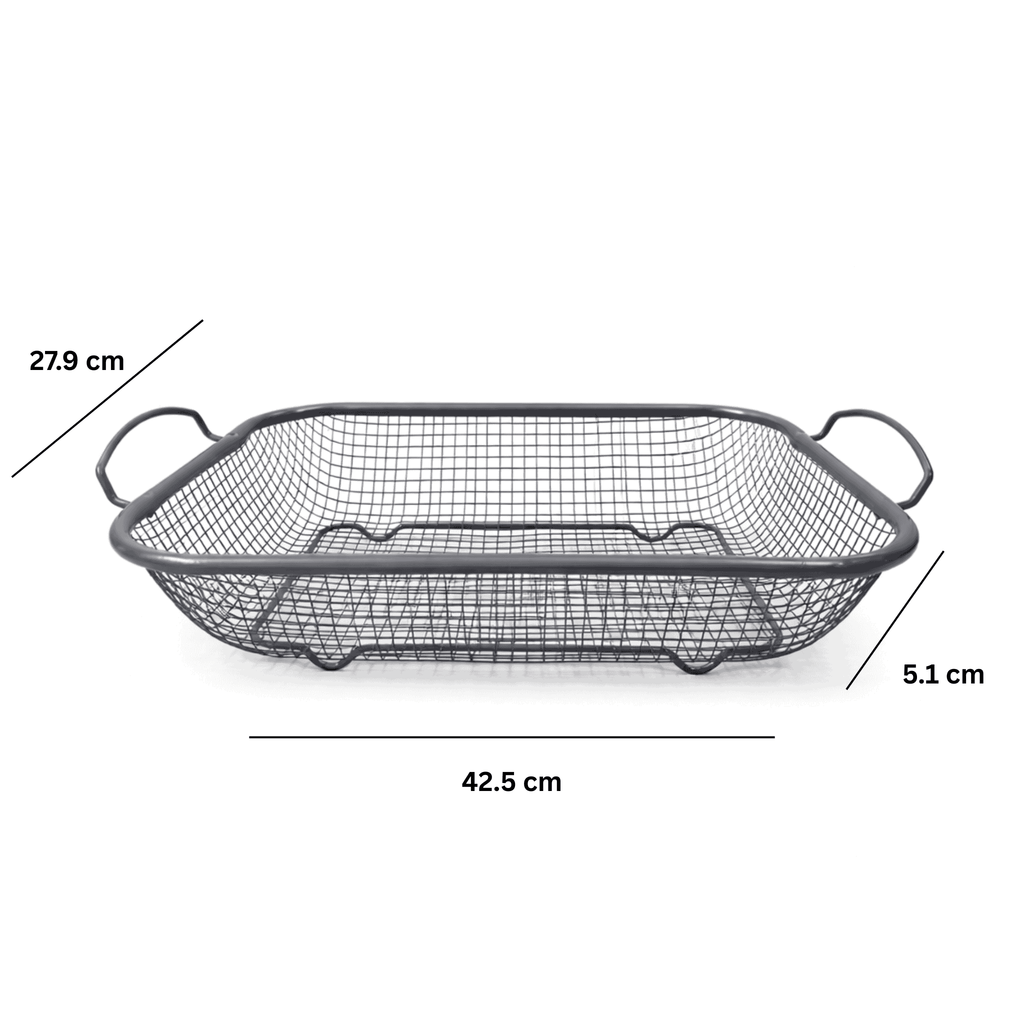 Stainless Steel Mesh Basket for Fruits & Vegetables with Handles | Washing & Draining Tray