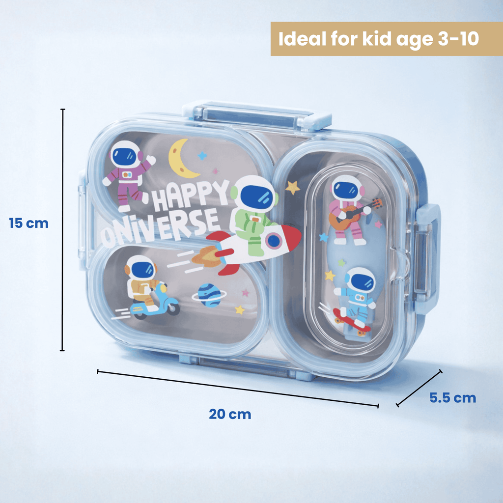 Kids Leakproof Lunch Box with 3 Compartments & Spoon