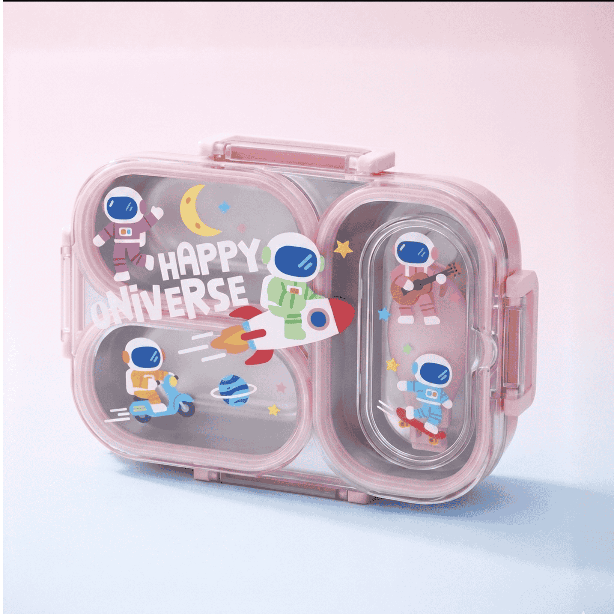 Kids Leakproof Lunch Box with 3 Compartments & Spoon