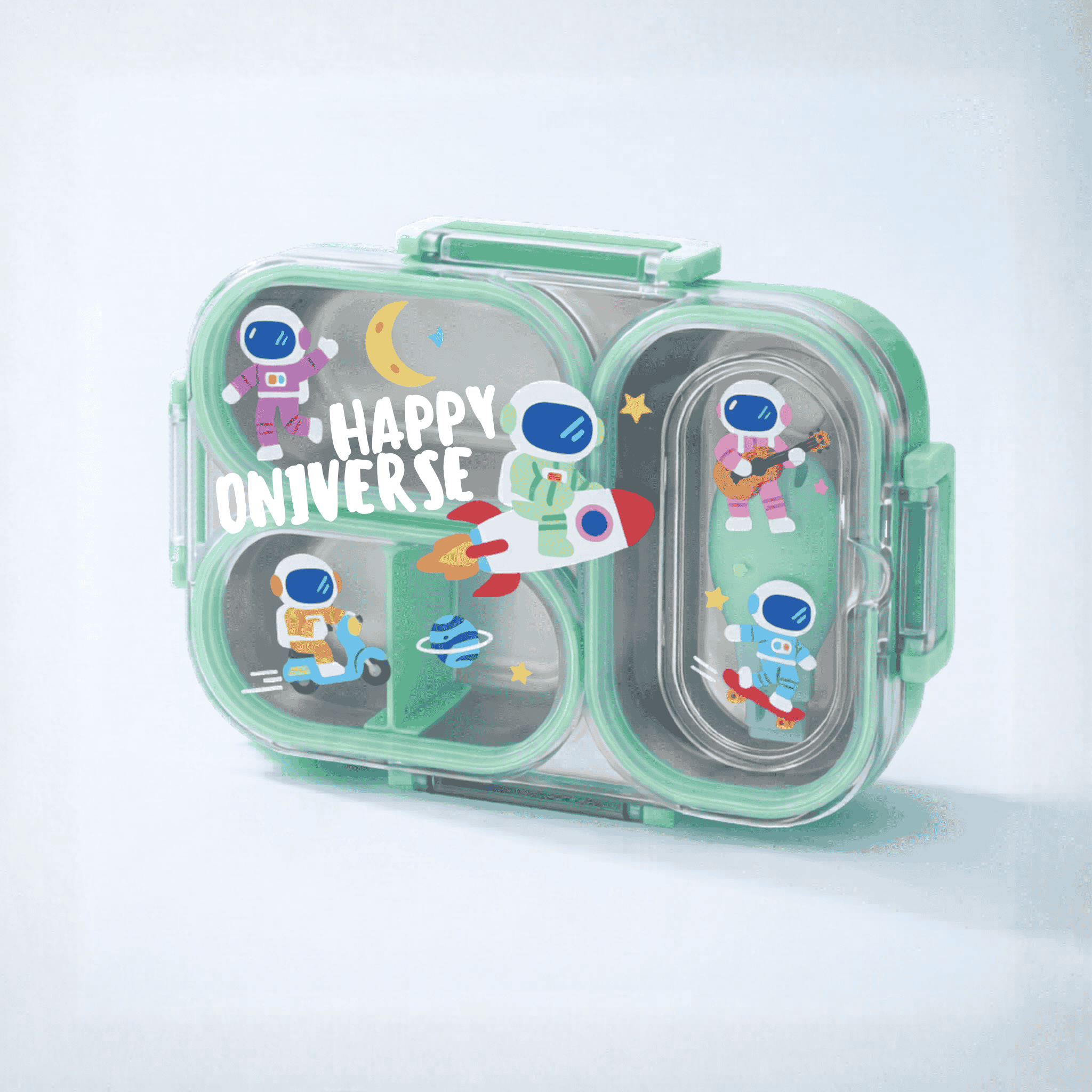 Kids Leakproof Lunch Box with 3 Compartments & Spoon