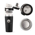 Black Vacuum Insulated Stainless Steel Coffee Mug with Lid | Leakproof Travel Tumbler – 450 ML